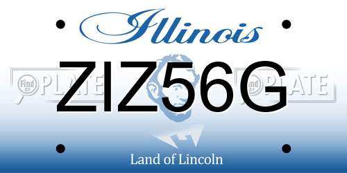 ZIZ56G Illinois License Plate