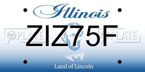 ZIZ75F Illinois License Plate