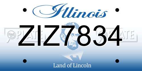 ZIZ7834 Illinois License Plate