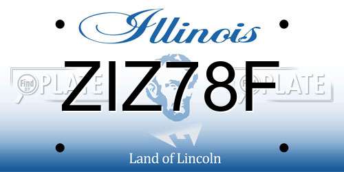ZIZ78F Illinois License Plate