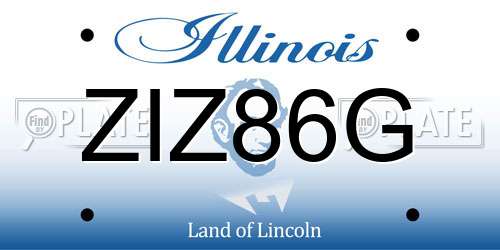 ZIZ86G Illinois License Plate