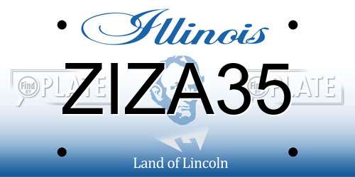 ZIZA35 Illinois License Plate