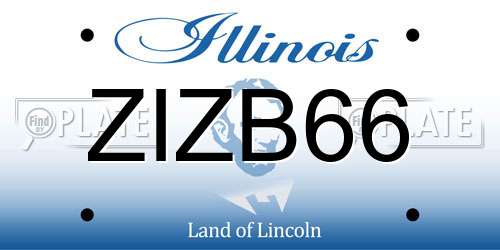ZIZB66 Illinois License Plate