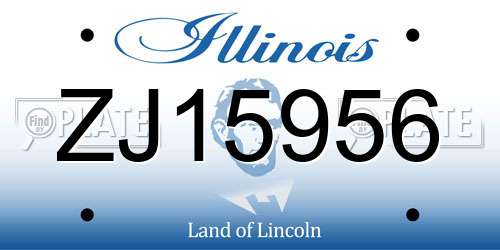 ZJ15956 Illinois License Plate
