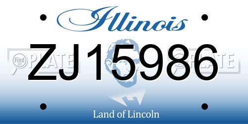 ZJ15986 Illinois License Plate