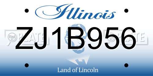ZJ1B956 Illinois License Plate