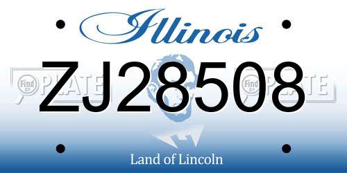 ZJ28508 Illinois License Plate