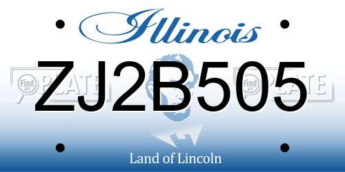 ZJ2B505 Illinois License Plate