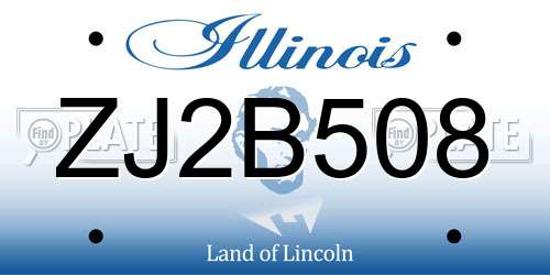 ZJ2B508 Illinois License Plate