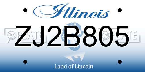 ZJ2B805 Illinois License Plate
