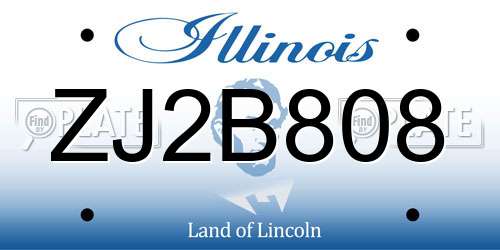 ZJ2B808 Illinois License Plate