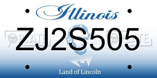ZJ2S505 Illinois License Plate