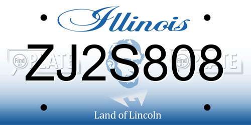 ZJ2S808 Illinois License Plate