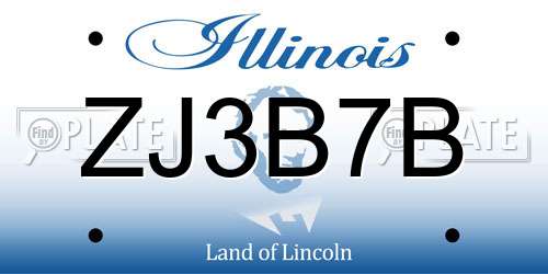 ZJ3B7B Illinois License Plate