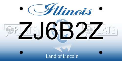ZJ6B2Z Illinois License Plate
