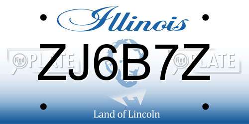 ZJ6B7Z Illinois License Plate