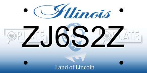 ZJ6S2Z Illinois License Plate
