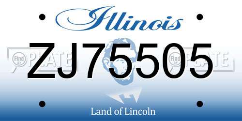 ZJ75505 Illinois License Plate