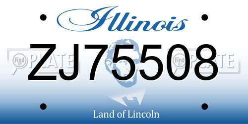 ZJ75508 Illinois License Plate