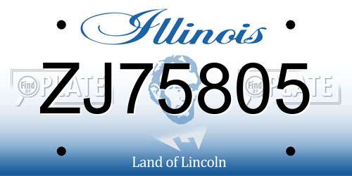 ZJ75805 Illinois License Plate