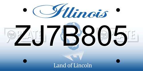 ZJ7B805 Illinois License Plate