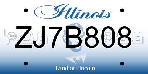 ZJ7B808 Illinois License Plate