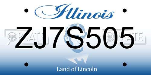 ZJ7S505 Illinois License Plate