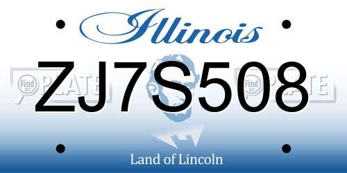 ZJ7S508 Illinois License Plate