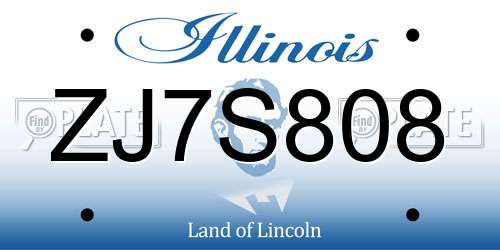 ZJ7S808 Illinois License Plate