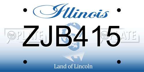 ZJB415 Illinois License Plate