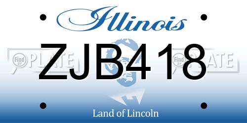 ZJB418 Illinois License Plate