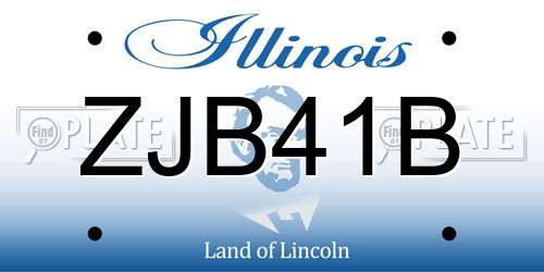 ZJB41B Illinois License Plate