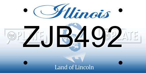 ZJB492 Illinois License Plate