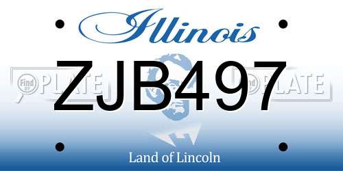 ZJB497 Illinois License Plate