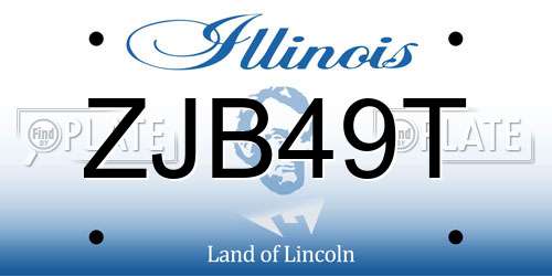 ZJB49T Illinois License Plate