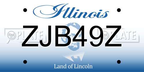 ZJB49Z Illinois License Plate