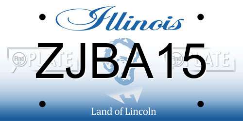 ZJBA15 Illinois License Plate