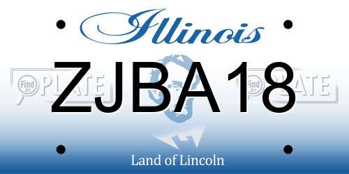 ZJBA18 Illinois License Plate
