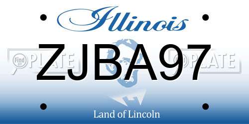 ZJBA97 Illinois License Plate