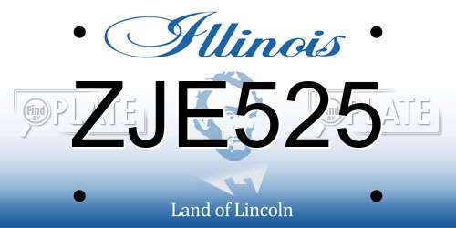 ZJE525 Illinois License Plate