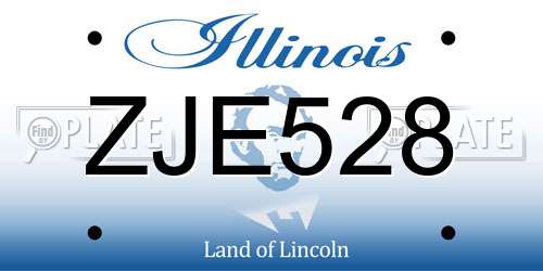 ZJE528 Illinois License Plate