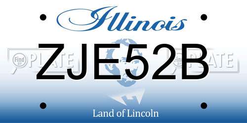 ZJE52B Illinois License Plate
