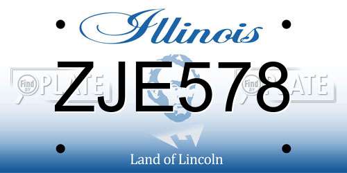 ZJE578 Illinois License Plate