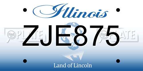 ZJE875 Illinois License Plate