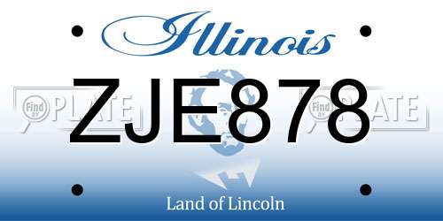ZJE878 Illinois License Plate