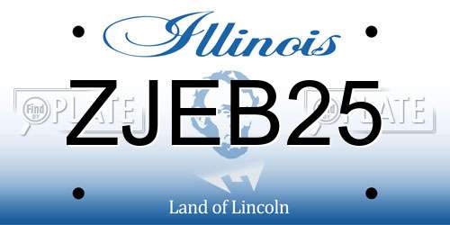 ZJEB25 Illinois License Plate