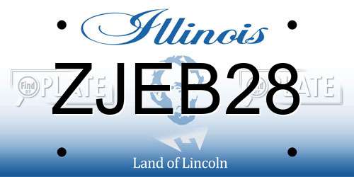 ZJEB28 Illinois License Plate