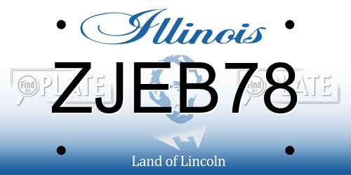 ZJEB78 Illinois License Plate