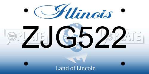 ZJG522 Illinois License Plate