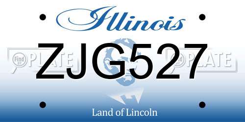 ZJG527 Illinois License Plate